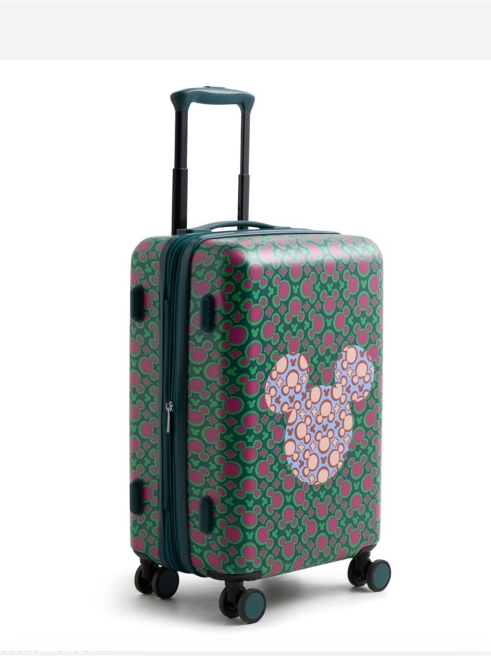 Vera Bradley Green Teal Pink Patterned Hardside Carry-On